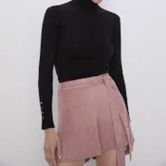 NEW Zara Pleated/Suede/velvet Shorts - Picture 13 of 14